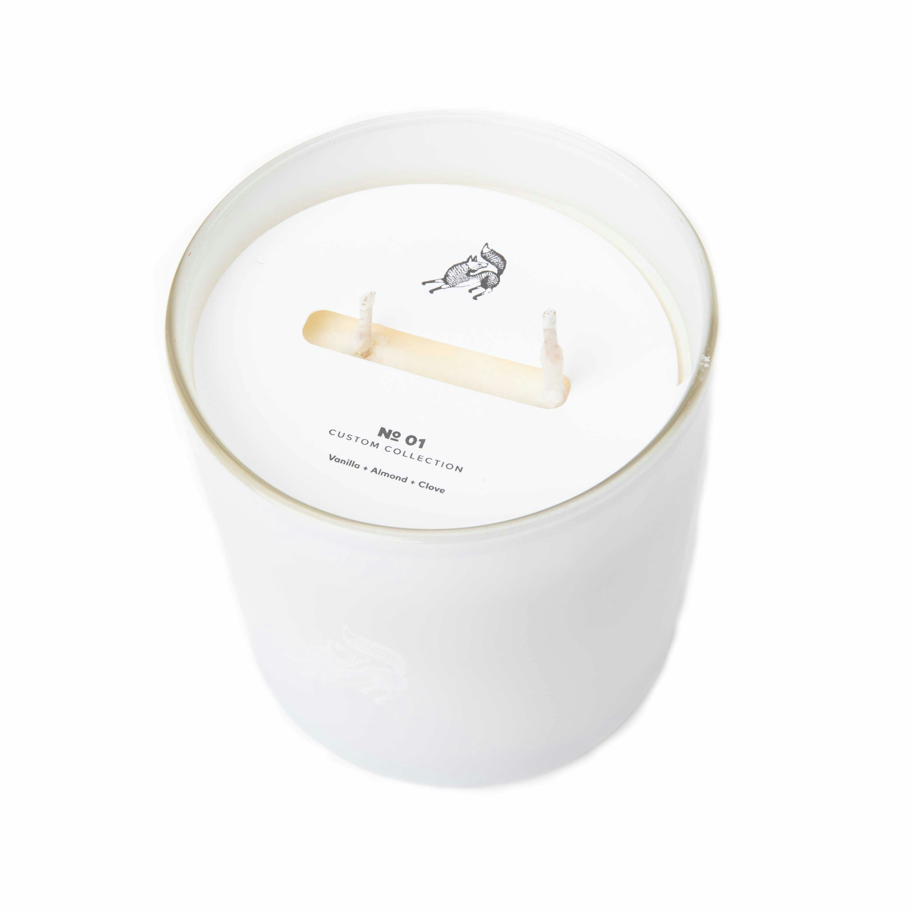 14oz Custom Candle White Dust Cover